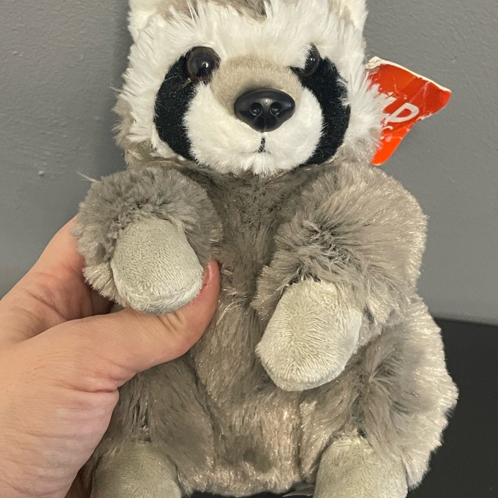 Gray Stuffed Raccoon Toy